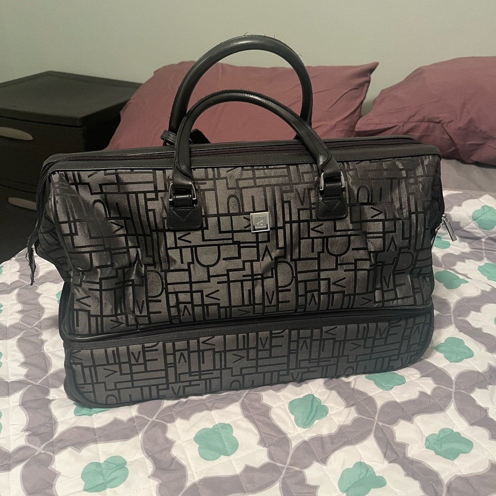 Diane Von Furstenberg Black Travel Bag with Wheels